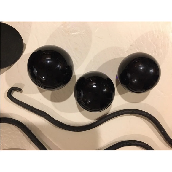 Ganz Set/3 Wrought Iron Wall Mount Sconces Purple Glass Candle Holders - Picture 10 of 10